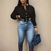 Spring and Autumn European and N Women's Pure Color Jacket Single-breasted Baseball Jacket Jacket 1