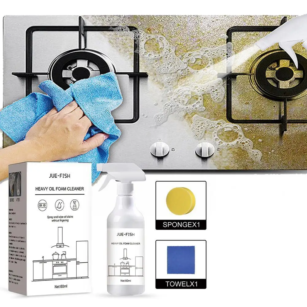 Multi-Purpose Degreasing Oil Stain Cleaner Agent Heavy Bubble Home Stain Cleaning Kitchen Cleaner Spray Foam Oil V6T0