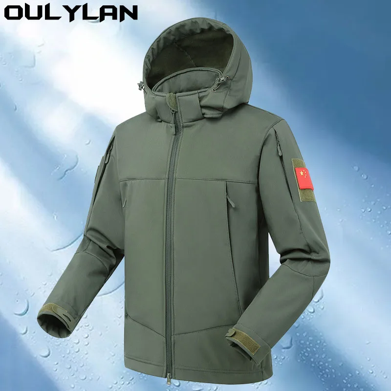 

Oulylan Waterproof Military Outdoor Jackets Men Shark Skin Soft Shell Tactical Windbreaker Army Combat Jacket Mens Bomber Coat