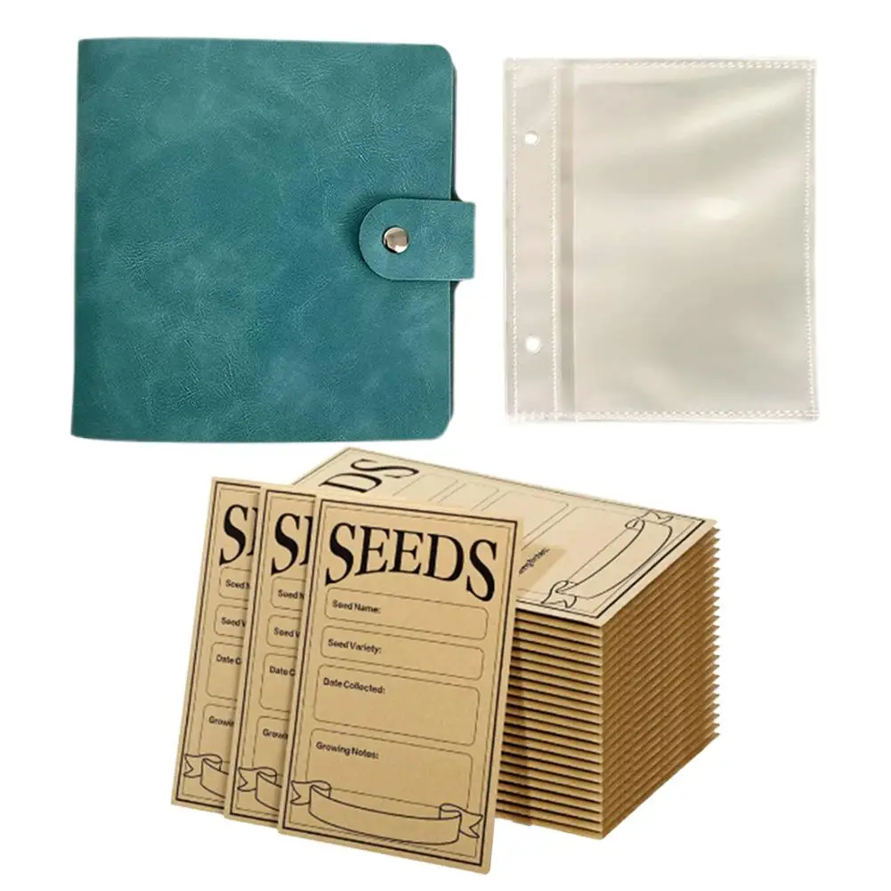 Garden Seed Organizer Binder with 50 Self-Sealing Storage Envelopes