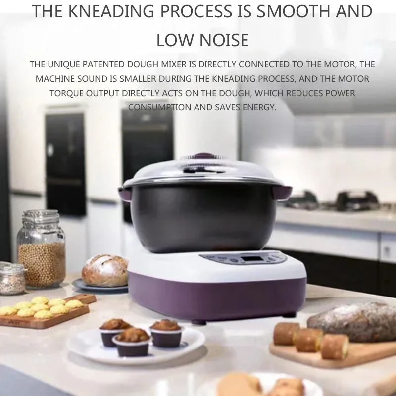 5.5L Small Automatic Flour Kneading Machine 220V Fermentation Waking Up Kneading Machine HMJ35 Household Kneading Machine 6