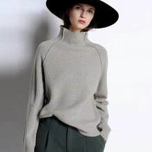 

Sweater Women Thickened Pullover Loose 100% Pure Wool