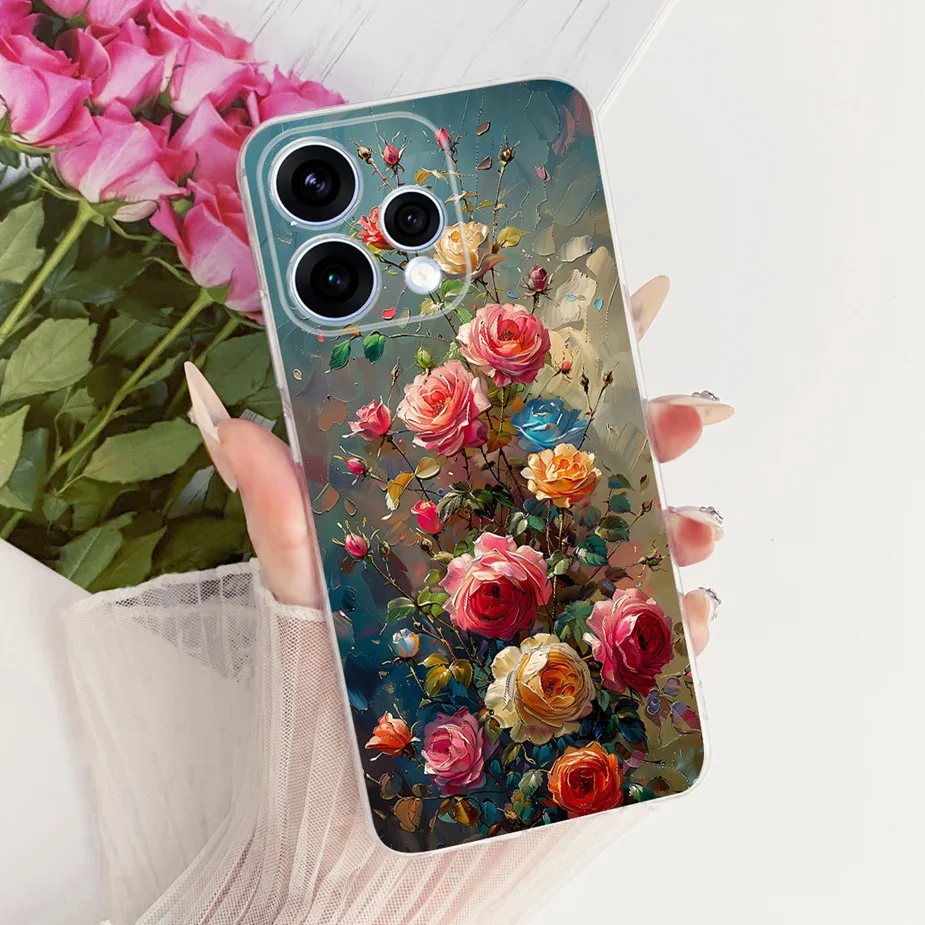 Colorful Flowers Painted Soft Slim Phone Case