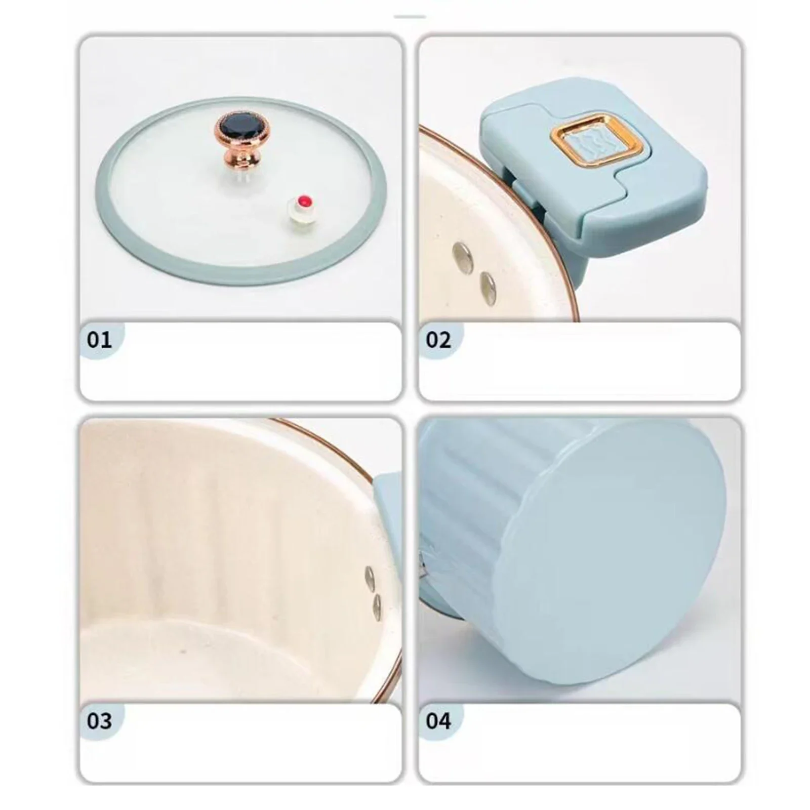 Description Picture 4 of item8L Micro Pressure Soup Pot NonStick Frying Stewing Pan Wok Double Ear with Lid Home Induction Cooker Gas Stove Cooking Roman pot