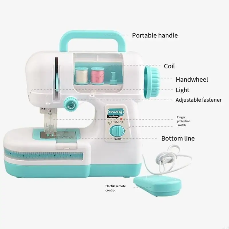 Realistische Elektrische Nähmaschine Spielzeug Für Kinder Pretend Play Simulation Sicher Kunststoff Tragbare Kreative Fähigkeit – Detail 8