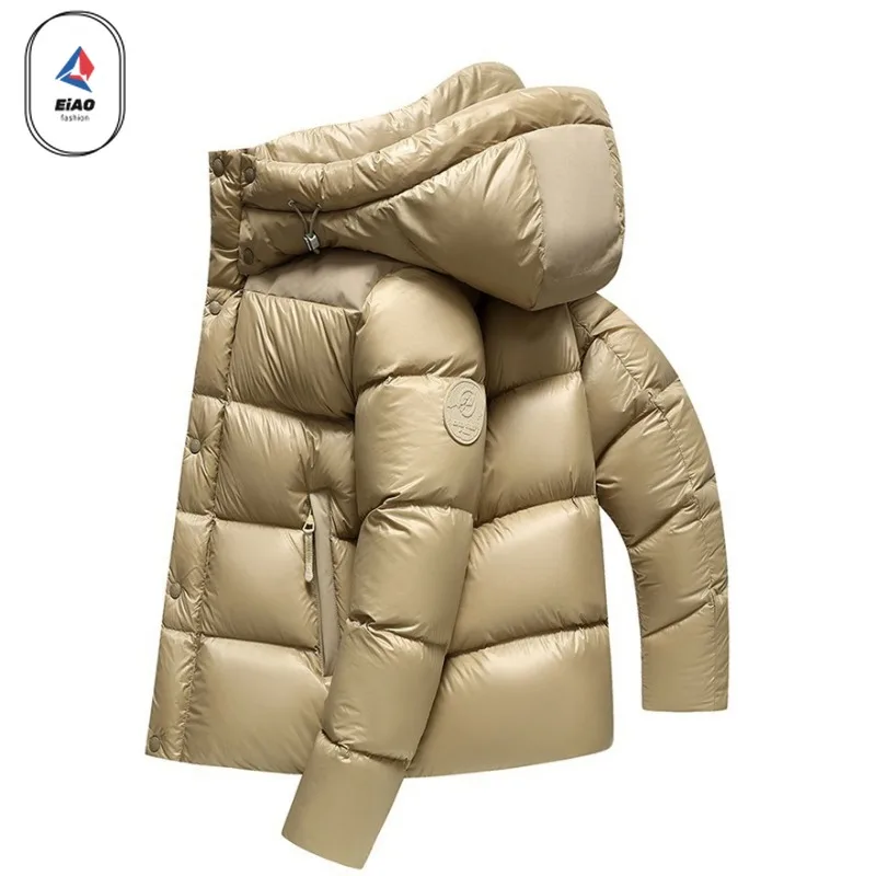 EIAO Winter Light Luxury Down Jacket Men Women Ultra-light 95% White Duck Down Padded Coat Outdoor Hiking Windproof Warm Puffer