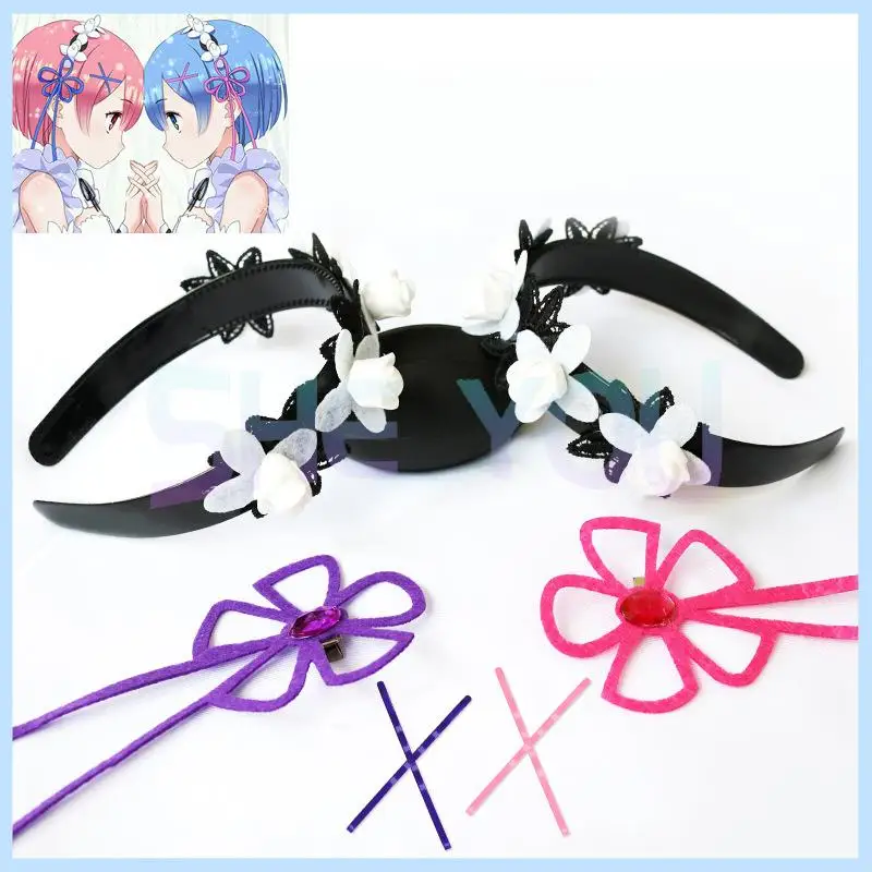

Anime Re:Life in a different world from zero Ram Rem Headband Hairpin Headwear Hairwear Cosplay Accessories