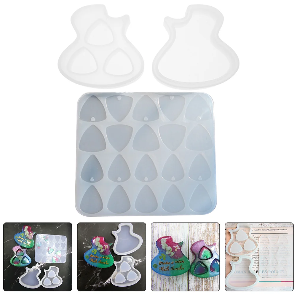 

Guitar Picks Molds Silicone for Epoxy DIY Resin Box Silica Gel Plectrums Crafts