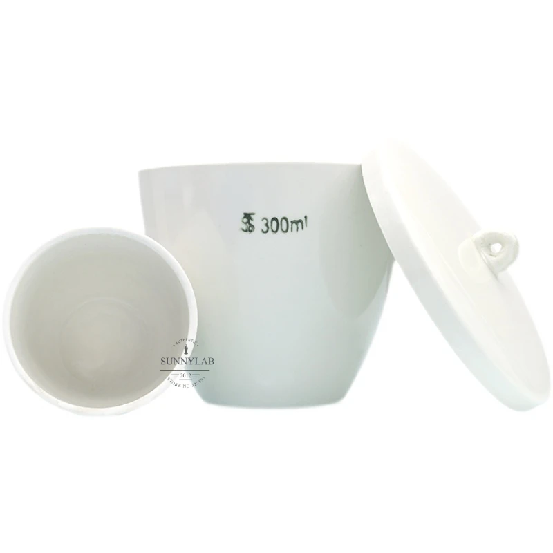 All size available 5ml to 300ml Porcelain crucible lab 1/2/5/10pcs ceramic crucible with lid for school labratory experiment