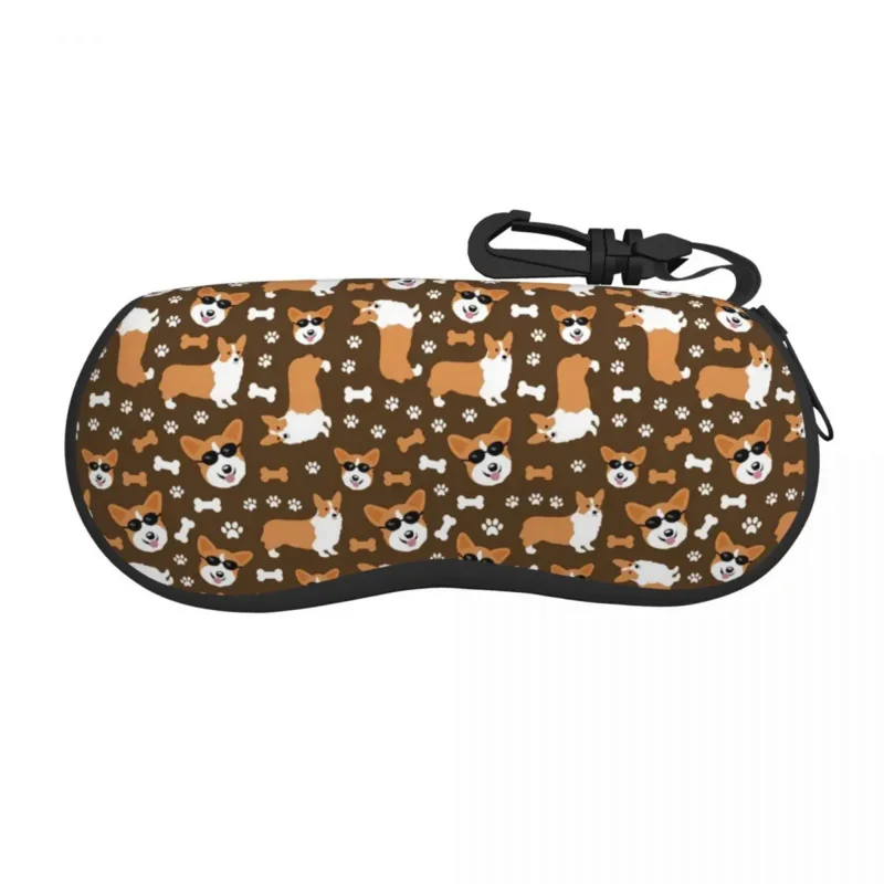 

Cute Corgi Print Horizontal Glasses Case Color Paws Daily Key Chain Sunglasses Pouch Fashion Male Female Eyewear Box