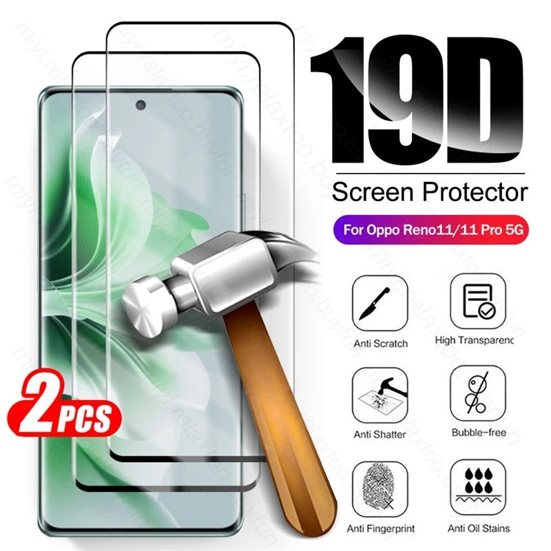 2 Pz 19D Vetro Temperato Curvo Per Oppo Reno11 5G Pellicola Protettiva Per Schermo A Copertura Totale Apo Apo Reno 11 Pro Reno11Pro 5G 2024 6.7"