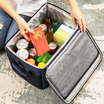 Outdoor Camping Picnic Aluminum Foil Insulated Box Handheld Cooler Fresh Box Crossbody Bento Lunch Bag Home Large Capacity