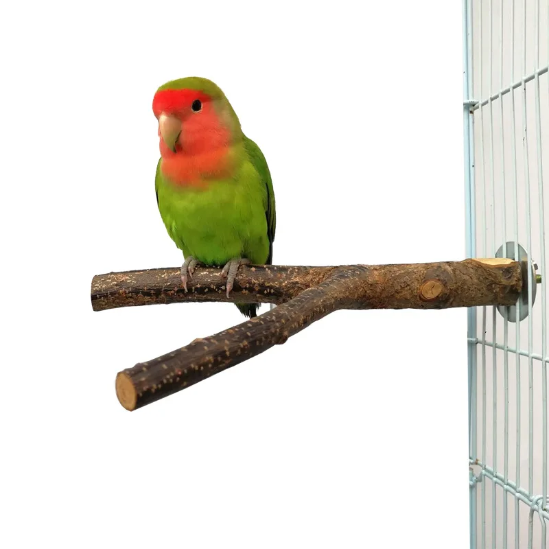 Bird Toys Natural Log Tree Fork Birdcage Bifurcated  Station Stand Parrots Chew Toy Standing Pole Durable Bird Accessories
