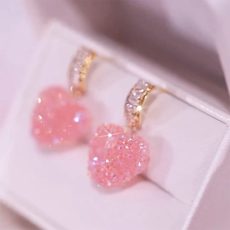 Pink Fudge Love Sweet And Fresh Super Fairy Cute Earrings For Women Korean Fashion Earring Daily Birthday Party Jewelry Gifts - Image 5