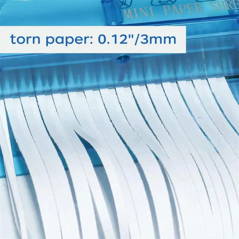 A6 Mini Hand Shredder Paper Strip Cross Cut Machine Desktop Micros Manual Crank File Small Cutter Machine Document Tool Office paper shredder