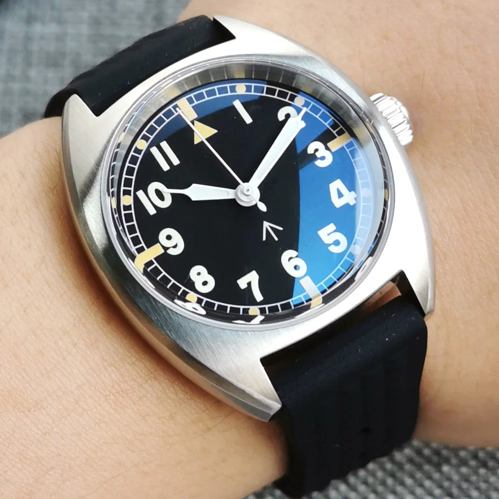 Tandorio 36mm Field Pilot Diver Watch Men NH35 PT5000 Japan Movt Dome Sapphire Small Lady Watch 20bar Waterproof Clock Gift
