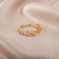 Lightning Rings For Women Stainless Steel Gold Plated Finger Ring 2023 Trend Zirconia Wedding Aesthetic Jewelry anillos mujer - Image 6