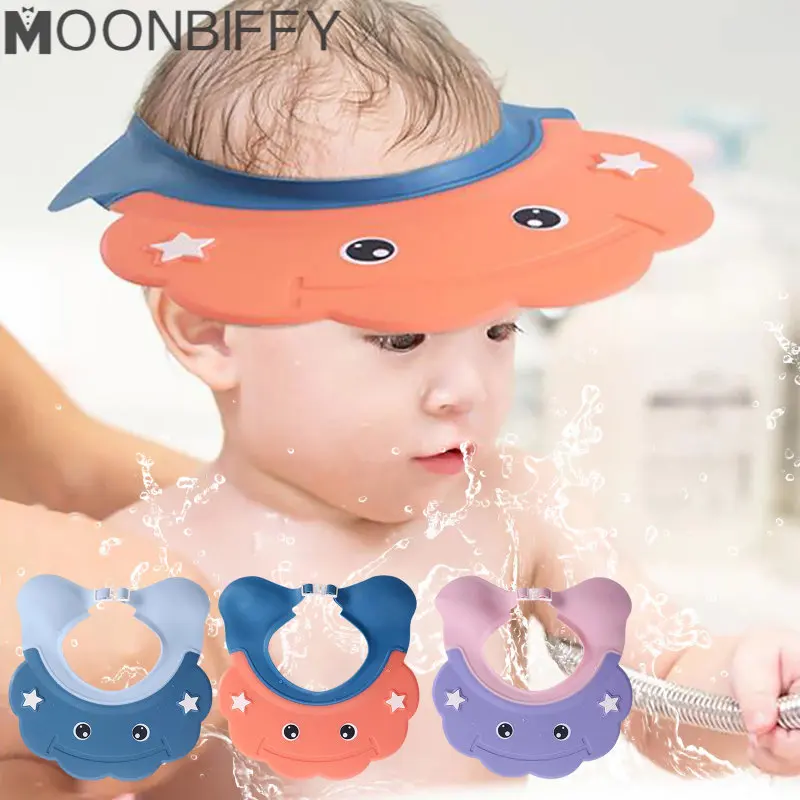 

Baby Shower Cap Adjustable Hair Wash Hat For Newborn Infant Ear Protection Safe Children Kids Shampoo Shield Bath Head Cover