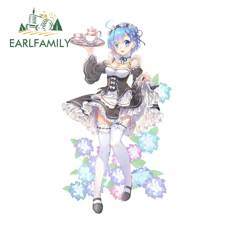 

EARLFAMILY 13 см x 7,4 см для Rem Re Zero автомобильные наклейки протектор двери автомобиля виниловая наклейка окклюзия царапин креативный Кондиционер