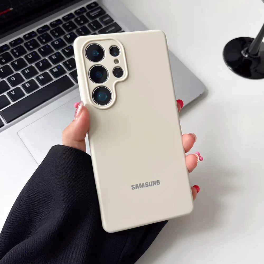 Premium Liquid Silicone Case with Full Camera Protector and Original Logo - Includes Box