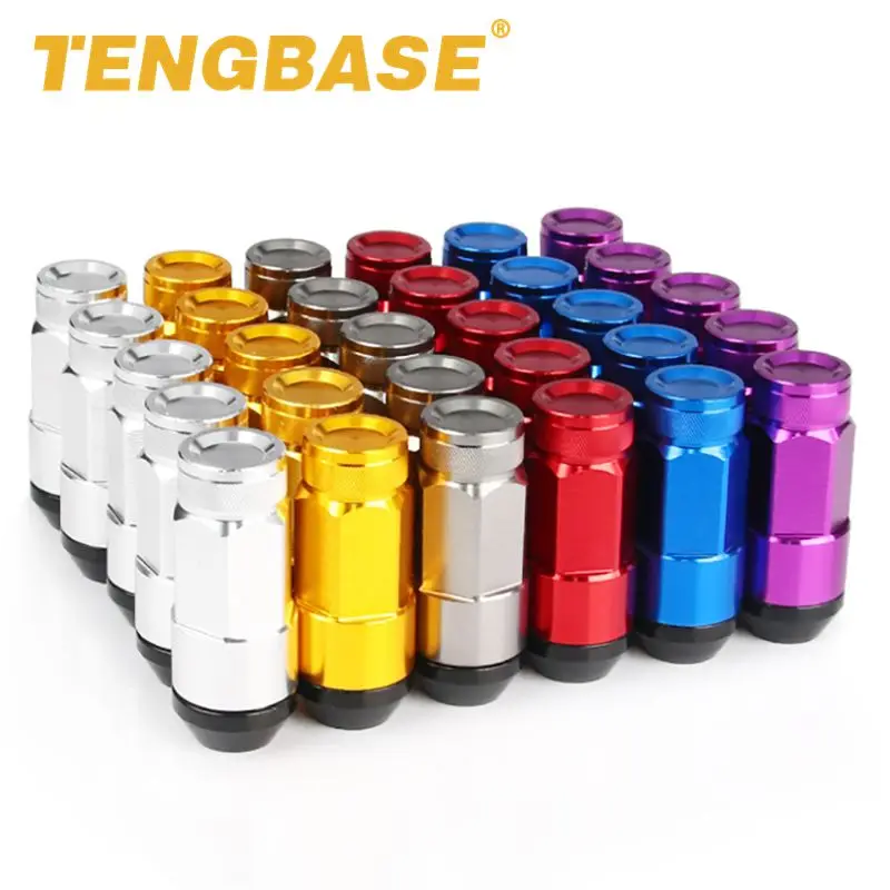 

New Product New Product 20Pcs Per Set M12x1.5 Extended Tuner Wheel Lug Nut W/53mm Red Aluminum Cap Cover