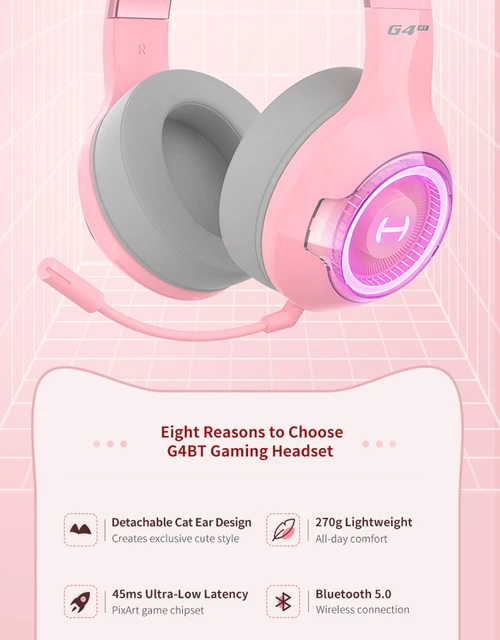 Headset Gamer Orelha de Gato EDIFIER G2II - PINK CAT