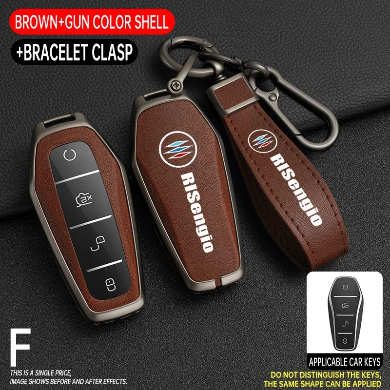 

For BYD Qin Plusdmi Atto 3 Han EV Dolphin Zinc Alloy Leather Car Key Case Remote Control Protect Cover Durable Accessories