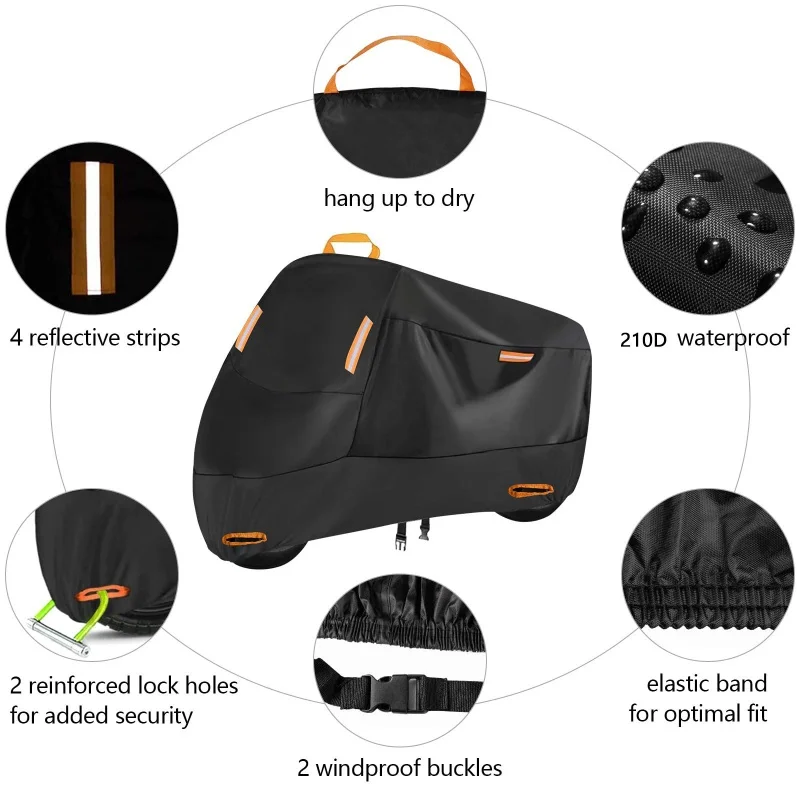 All-Weather Waterproof UV-Resistant Motorcycle Shelter Cover