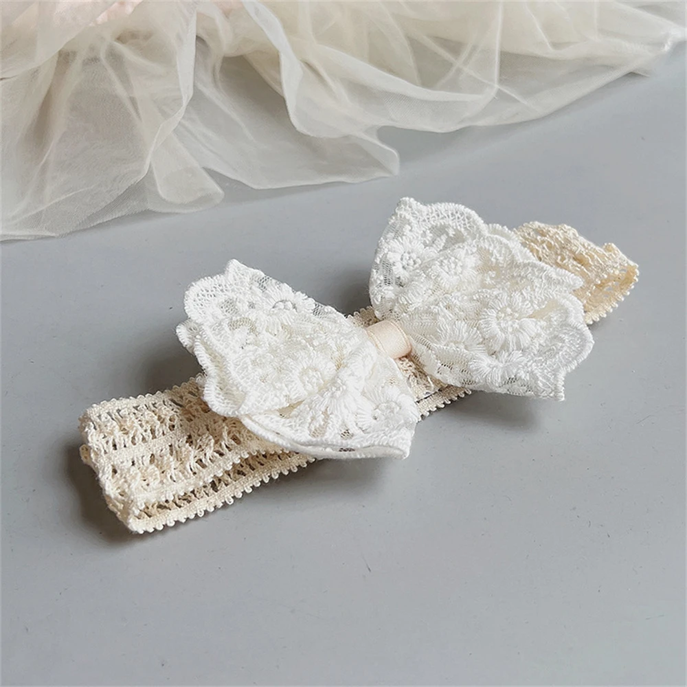 White Lace Baby Headband Newborn Elastic Hair Bands for Baby Girl Cute Child Bow Hairbands Kids Headwear Hair Accessories hair accessories hair bands hair headband accessories baby headband set