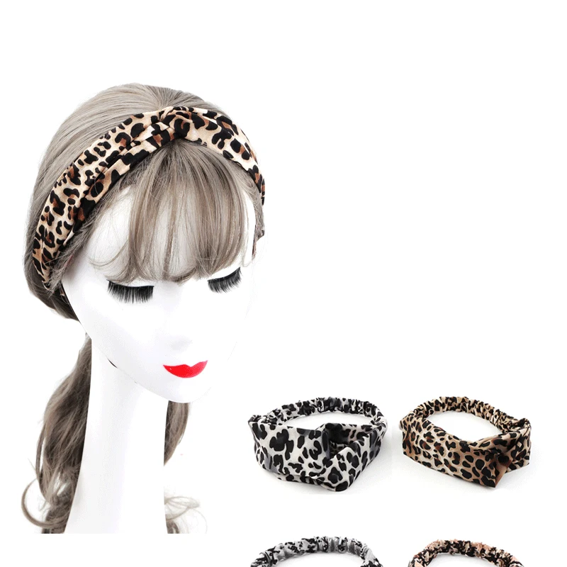 New Spring Summer Sports Hair bands for Women Europe Harajuku Flowers for Headband Leopard Print Retro Casual Beach Outdoor mini hair clips