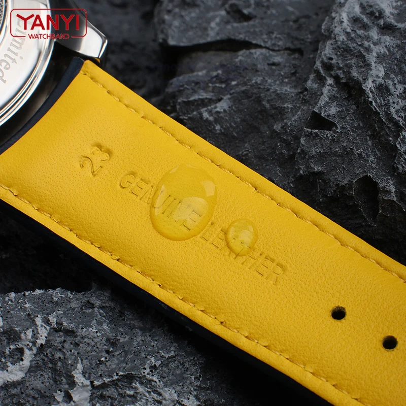 Premium Genuine Leather Watchband with Curved Ends – Classic Bracelet Strap in 22mm and 23mm