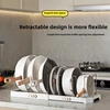 Expandable Pot and Pan Organizer Rack Stainless Steel Pot Lids Organizer Kitchen Pan Organizer for Cabinet Cookware Dish Rack 2