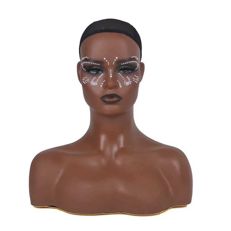 

Fashion PVC Mannequin Stand Mannequin Head With Shoulder Sale For Hair Wig Jewelry Scarf Display Holder