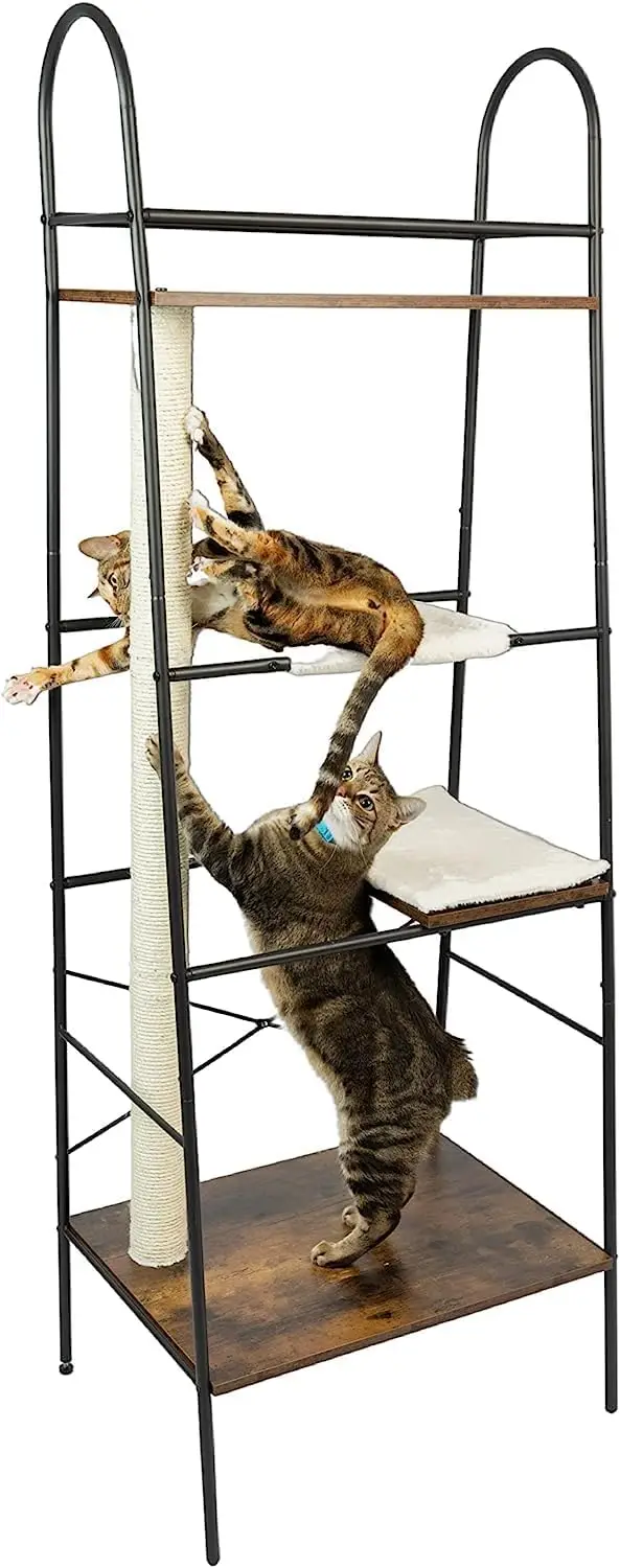 

Cat Climber | Multi-Purpose Pet Furniture w/Tall Scratching Post & Cat Hammock | Multi-Level Cat Scratcher