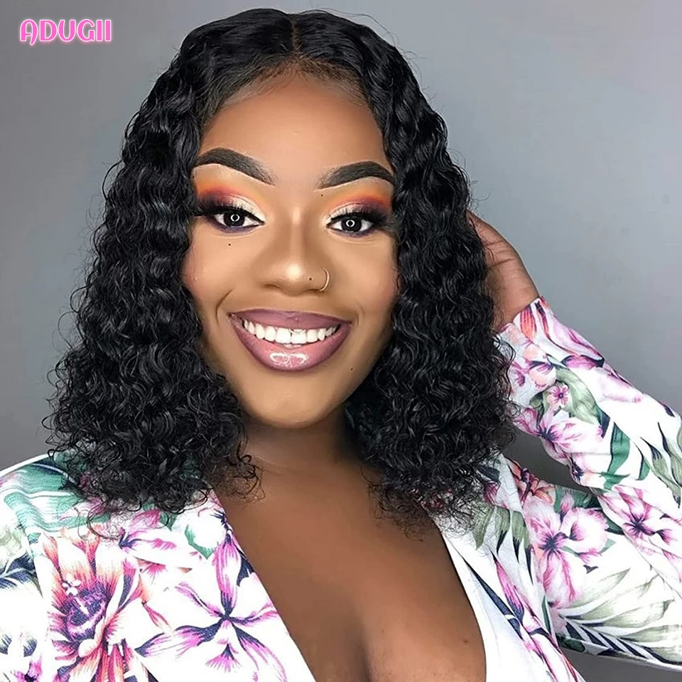 

Deep Wave Bob Lace Front Wigs Human Hair Brazilian Curly Hair Lace Bob Wigs For Women Short Bob Remy Hair Transparent Wig