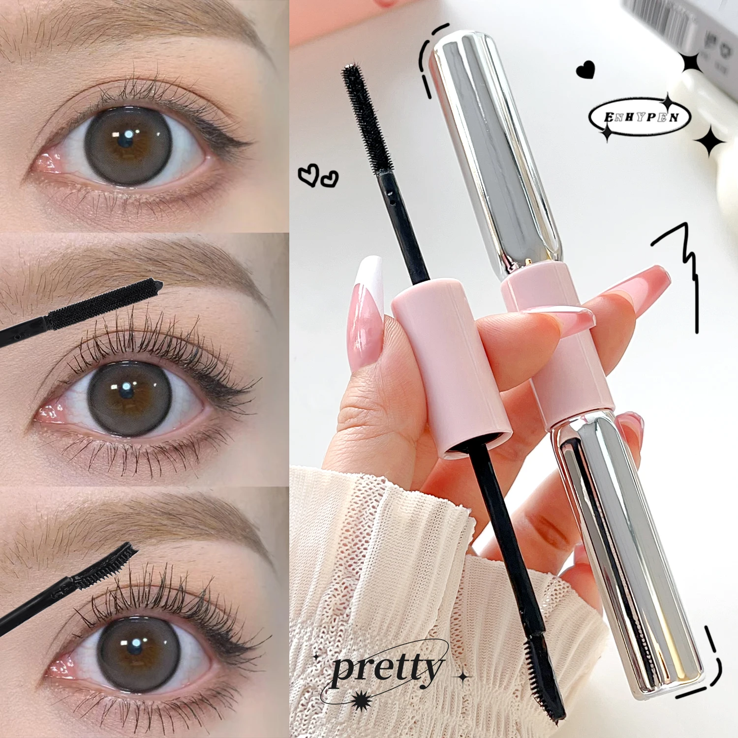 Description Picture 2 of itemDouble Head Mascara Curl Waterproof Non-smudge 3D Mascara Lengthening Black Lash Eyelashes Extension Lasting Matte Eyes Makeup
