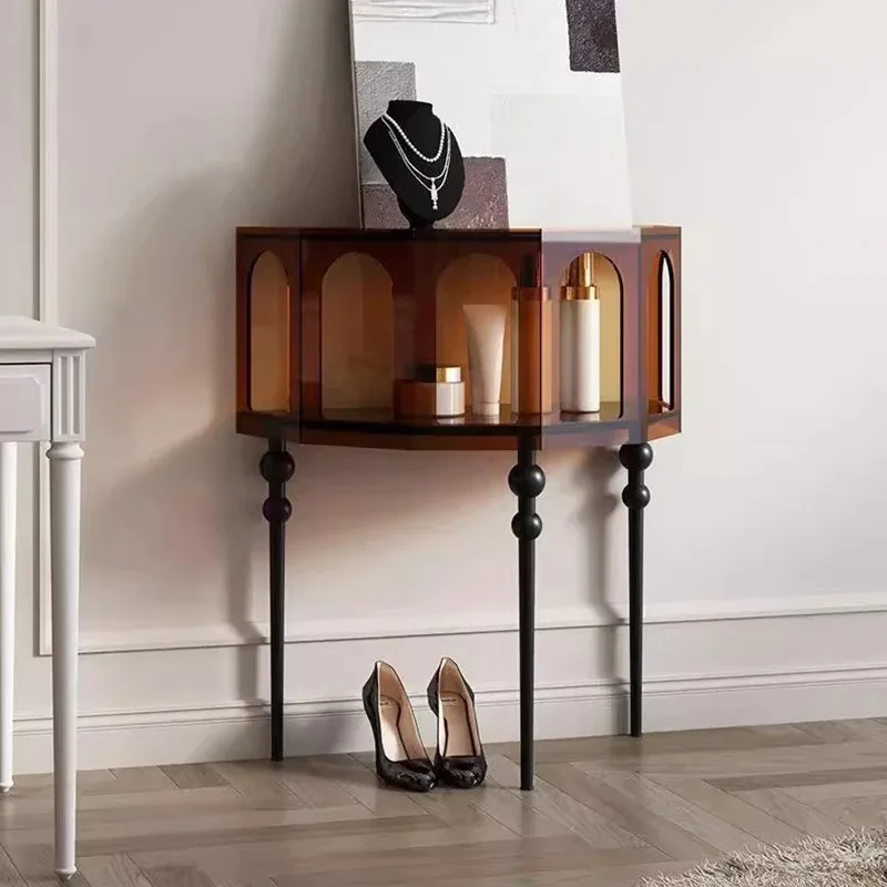 Consolle alla moda in acrilico con portaoggetti Consolle moderne e minimaliste romane Mobili industriali Chic Consola Mueble - immagine 6