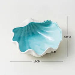 Elegant Ceramic Conch Tray - Stylish Home and Room Decor, Jewelry and Key Organizer, Thoughtful Gift (D)