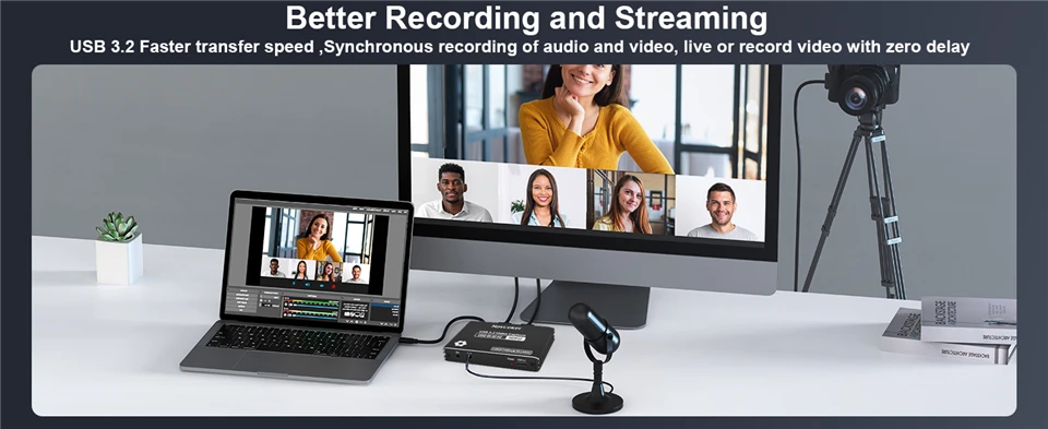 4K 60FPS HDMI Video Capture Card USB C 3.2 Grabber Live Streaming 2K 120Fps Game