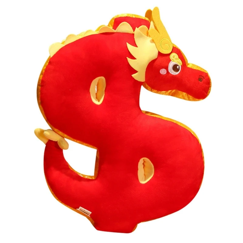 

Plush Chinese Dragon Zodiac Toy Dragon Head Rising Festival Room Decoration