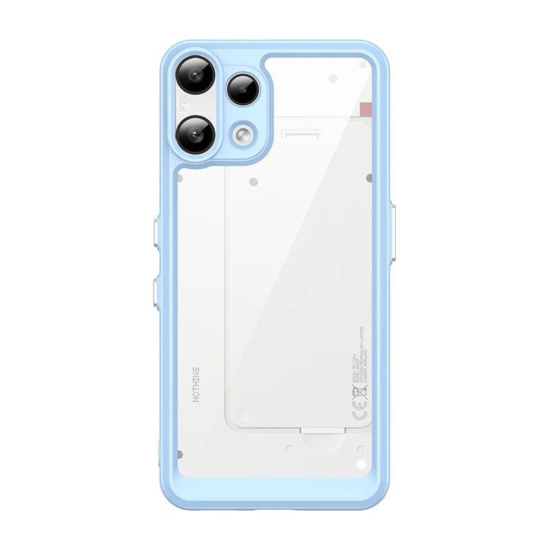Transparent Hard PC Case with Candy Color Frame and TPU Shockproof Bumper