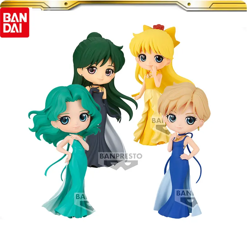 

Bandai Anime Sailor Moon Action Figures Cosplay Tenoh Haruka Kaiou Michiru Aino Minako Meiou Setsuna Pvc Collectible Model Toy