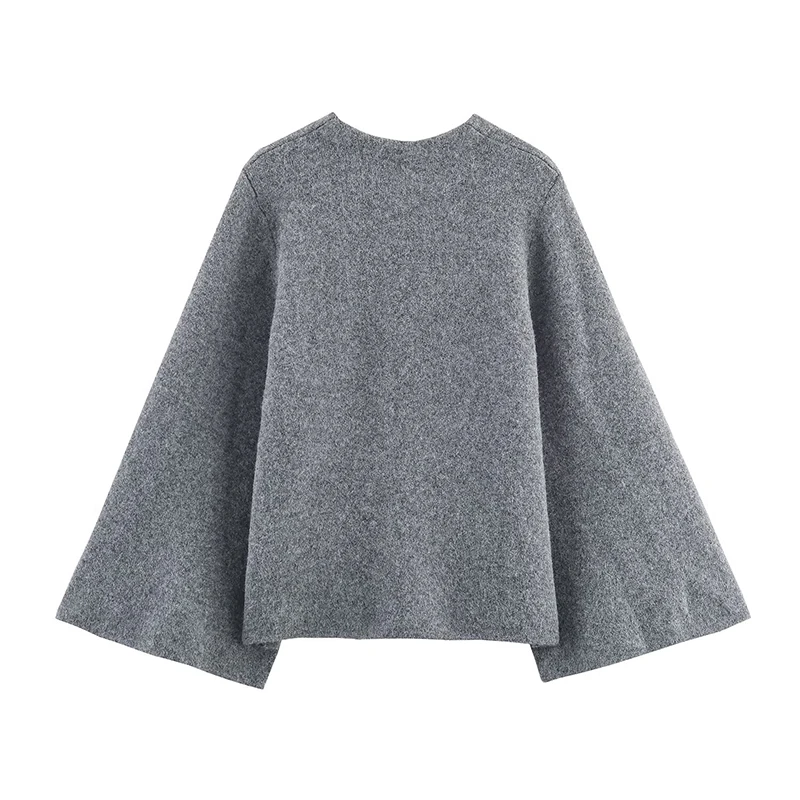 2025 Women Jacket Fashion Knitted Tied Short Coats Casual Loose High Street Jackets For Women Long Sleeve Slit New Outerwear