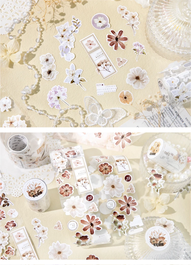 Journal GO 6x200cm Four Seasons Masking Tape DIY Scrapbooking Dekor Fotoalbum Collage Junk Journal Ästhetik Aufkleber – Detail 11