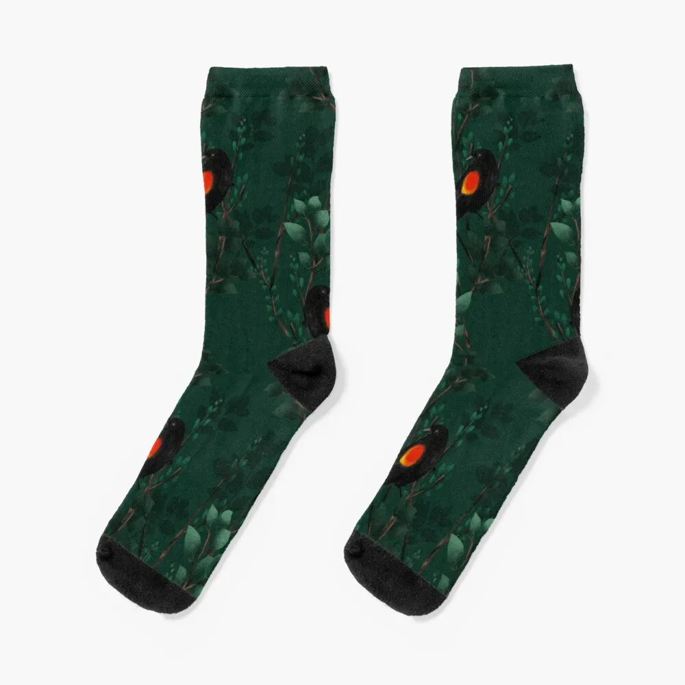 

Red-Winged Blackbird Pattern Socks Cute Socks