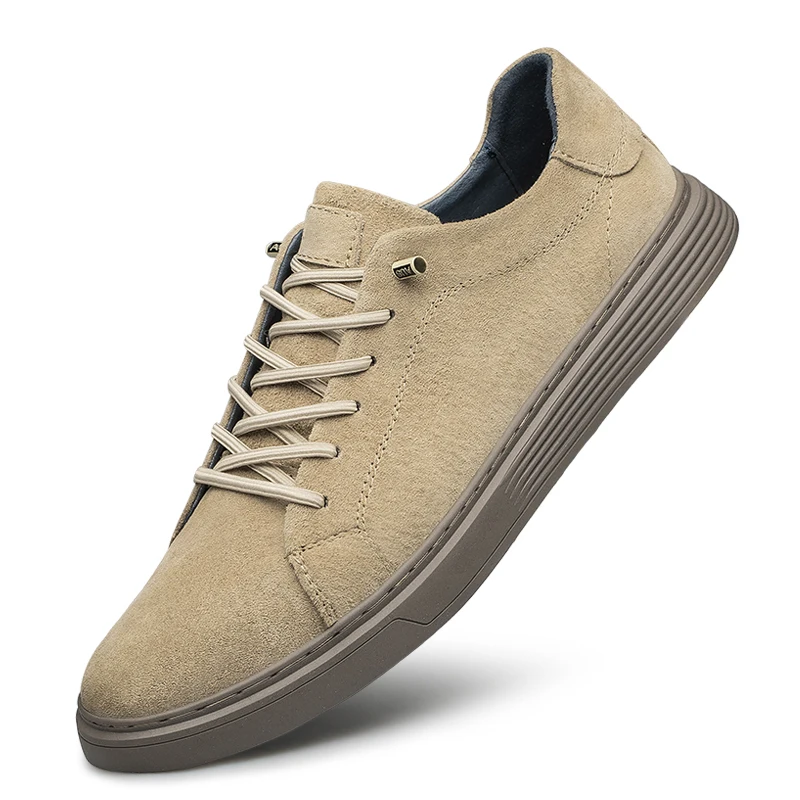 New Men's Suede Fashionable Lace-Up Casual Breathable Comfortable Walking Shoe Anti -Slip And Wear-Resistant Flat Shoes_vogvips.com