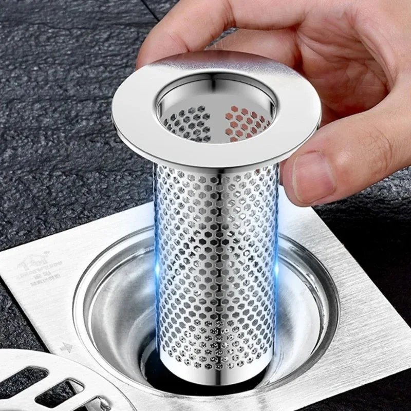 Stainless Steel Floor Drain Filter Mesh Kitchen bathroom Sink Anti-clog Filter Bathtub Hair Catcher Shower Leak Strainer Drains