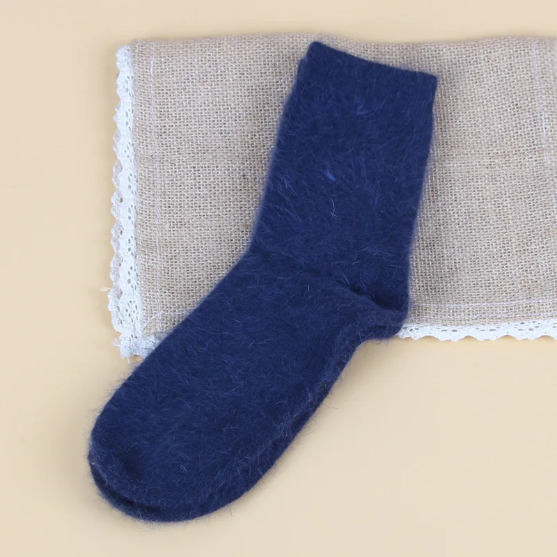 Women's Thick Angola Rabbit & Merino Wool Winter Fashion Socks - Cozy and Warm, Large Size