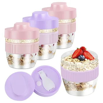 Pot thermique alimentaire, tasse à soupe, tasses d'avoine de nuit, Portable, petit déjeuner, lait, salade de fruits, bol scellé, récipient isolé 480ML 1
