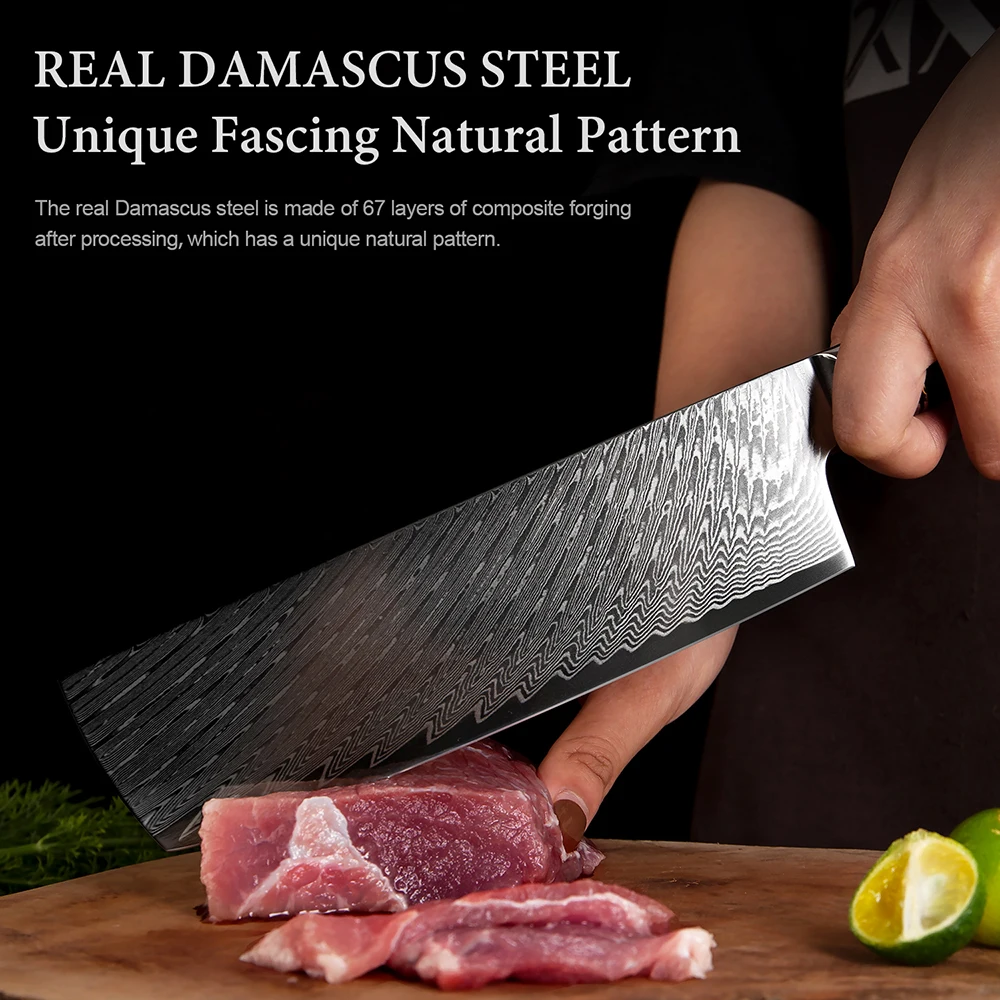 Damascus Steel Kitchen Knives 1-9 PCS